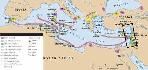 What do you notice about the trade route of the Phoenicians when compared to the resources that you