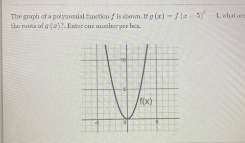 PLEASE HELP WILL MARK BRAINLIEST The graph of a polynomial function f is shown. If g (x) = f (x – 5