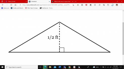 The area of the triangle below is \frac{5}{12}

12/5 square feet. What is the length of the base?