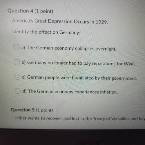 History! 2 Questions! ASAP 
Due after 4 hours! Please answer both of them! They are #4 & #5