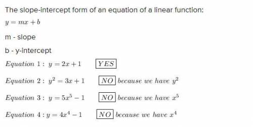 QUICK I NEED HELP….PLZ Hurry!! ;-;

Which equation represents a liner function 
Equation 1: Y=2x+1