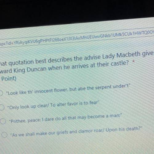 what quotation best describes the advice Lady Macbeth gives her husband regarding how to act toward
