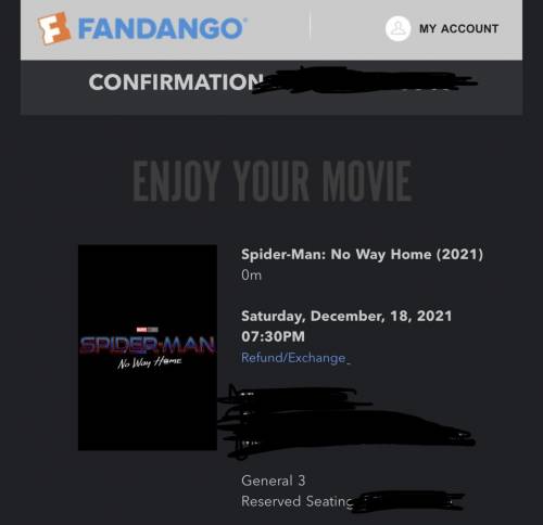 Y’all got your tickets for Spider-Man No Way Home? I do