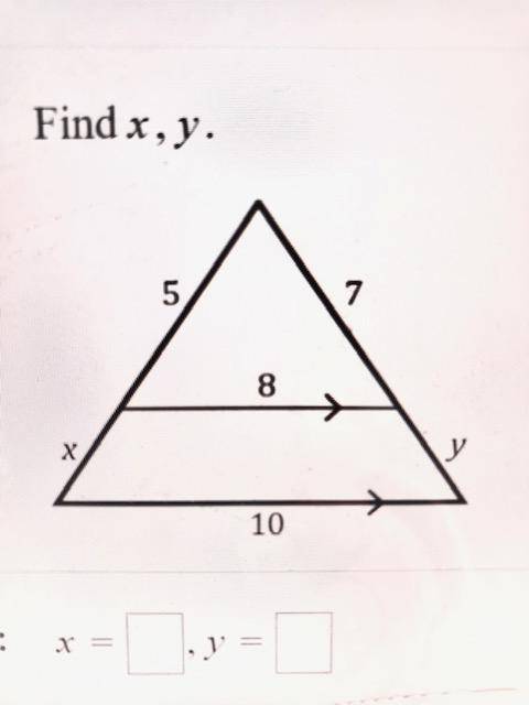 Find x and y for this triangle