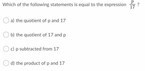 Which of the following expressions is equal to P/17