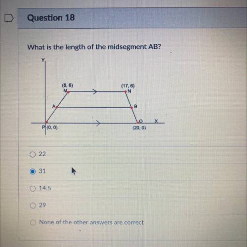 What is the length of the mid segment AB??