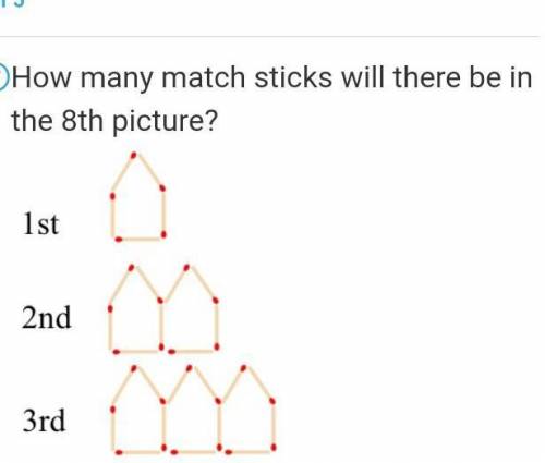 How many match sticks will be in the 8th picture?