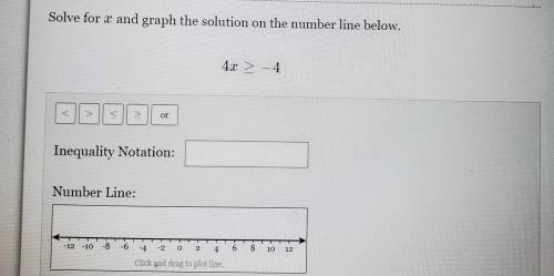 Solve for x and graph the solution on the number line