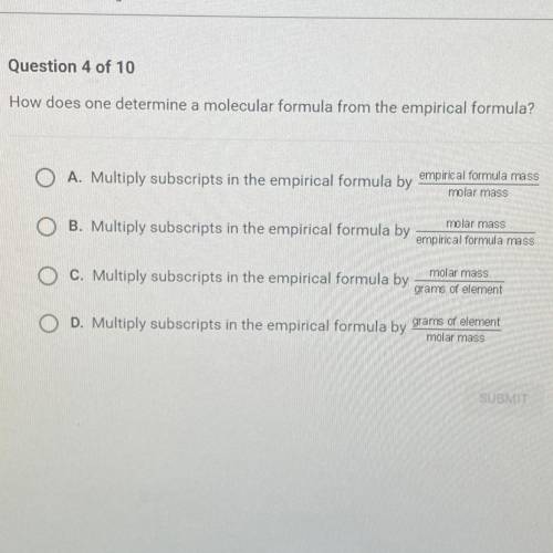 How does one determine a molecular formula from the epirical formula