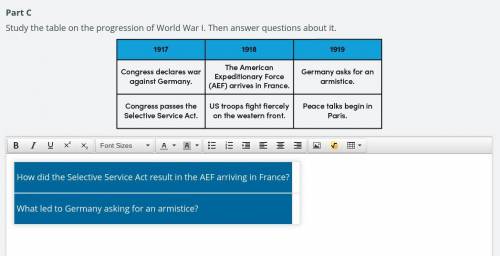 HELP WITH HISTORY

Study the table on the progression of World War I. Then answer questions about