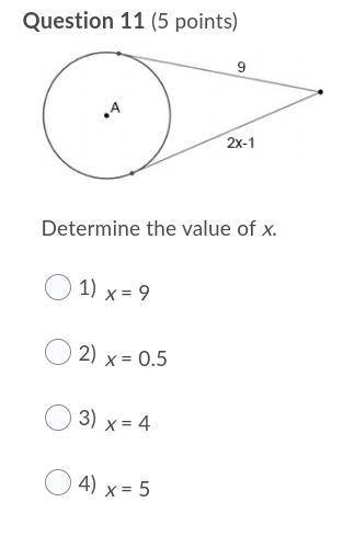 PLEASE HELP!
Determine the value of X.