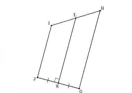 Which of the following statements must be true based on the diagram below?

KL is a perpendicular