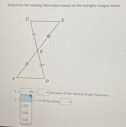 Determine the missing information based on the triangles images below.

I will give brainliest to