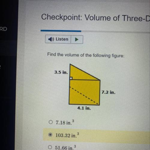 Find the volume of this figure:
