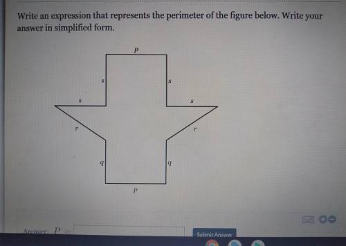 Write an expression that represents the perimeter of the figure below. Write your answer in simplif