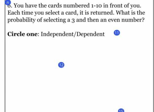 You have the cards numbered 1-10 in front of you.Each time you select a card,it is returned.What is