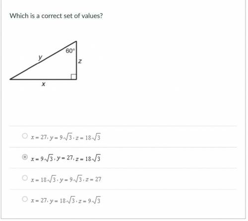 Which is a correct set of values?