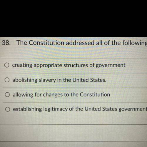 The Constitution addressed all of the following EXCEPT