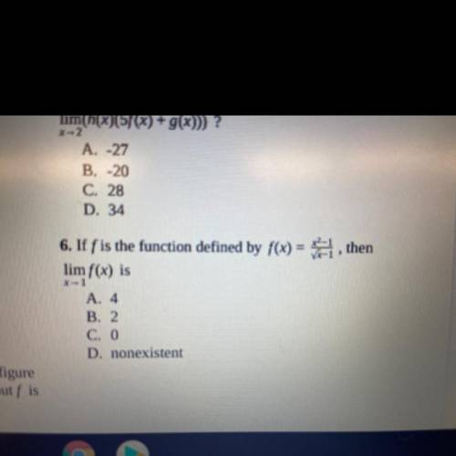 If f is the function defined by f(x) = x^2 - 1 / root x - 1, then lim f(x) x->1 is