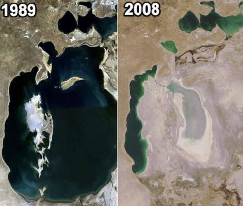 HELPPPP 27 POINTSSS

What is the main reason for the Aral Sea's decrease in size? 
A) long periods