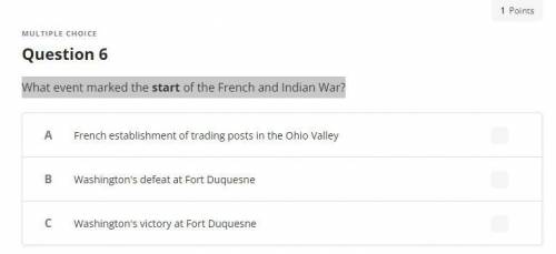 What event marked the start of the French and Indian War?