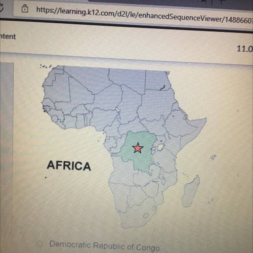 On the map of Africa, the star is marking which of the following countries?