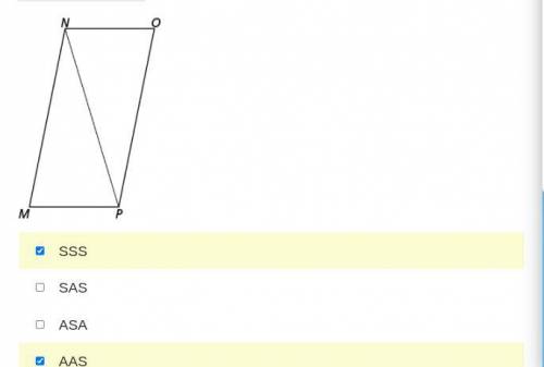 in the diagram line MN is parallel to line PO and line MN is congruent to line PO which of the foll