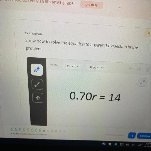 Show how to solve the equation to answer the question in the problem