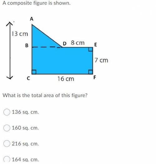 A composite figure is shown
what is the total area of this figure
I
I
v
