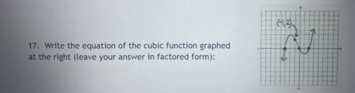 Write the equation of the cubic function graphed (leave answer in factored form)
