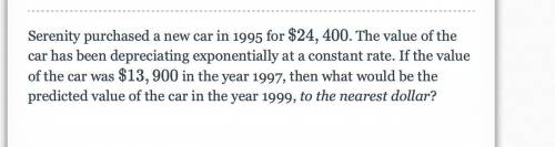 What would be the predicted value of the car in the year 1999, to the nearest dollar?