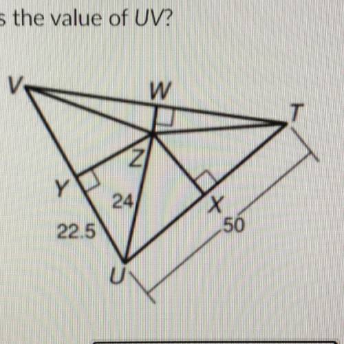 Point Z is a circumcenter of TUV
What is the value of UV