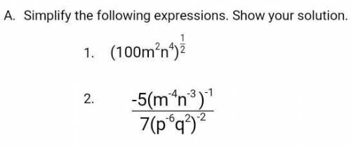 Simplify the following expressions. Show your solution.