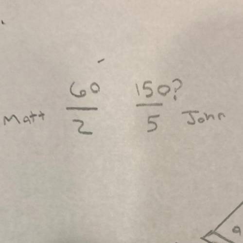 A sum of money is shared between Matt and John in the ratio 2:5. Matt received $60. How much money w