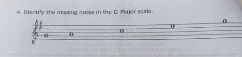 4. Identify the missing notes in the G Major scale.Music