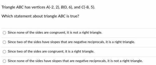 Which statement about triangle ABC is true?