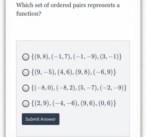 Which set of ordered pairs represents a function