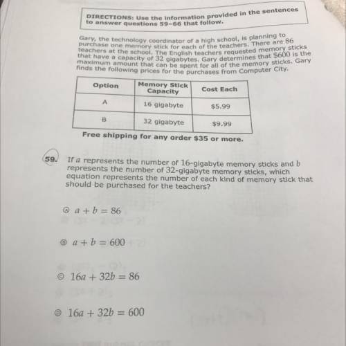 Help me on question 59 please