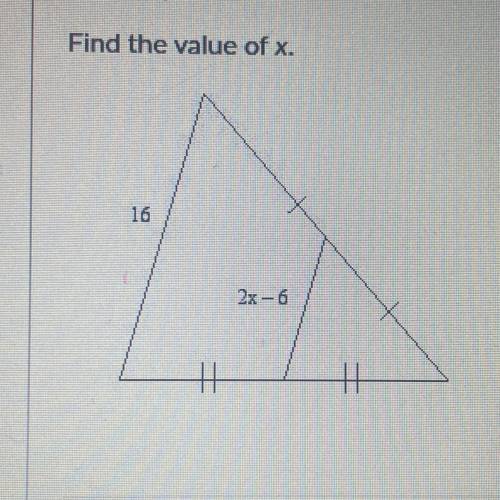 Find the value of x. 
If correct will mark at brainlist
Please correct answer