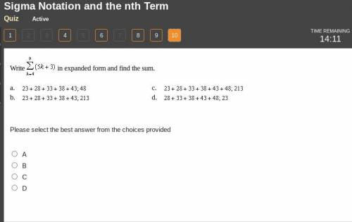 NEED ASAP!!! SIGMA NOTATION AND THE NTH TERM QUIZ
