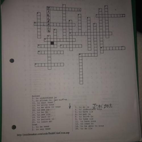 french cross word puzzle need help i just don’t have enough time with my EOC,s and final exams to d