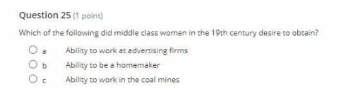 Which of the following did middle class women in the 19th century desire to obtain?