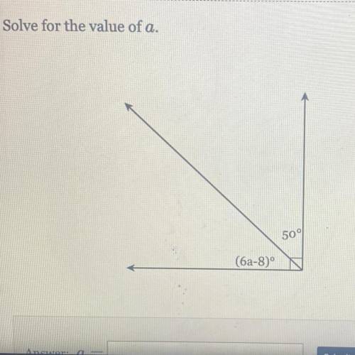 Solve for the value of a.
50°
(6a-8)