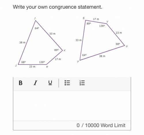Write your own congruence statement.