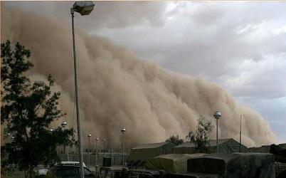 PLEASE ANSWER QUICK The photo below shows a sandstorm in the Middle East. In which of the following