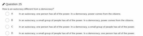 How is an autocracy different from a democracy?