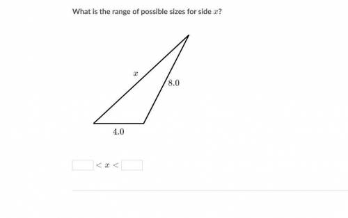What is the range of possible sizes for side x