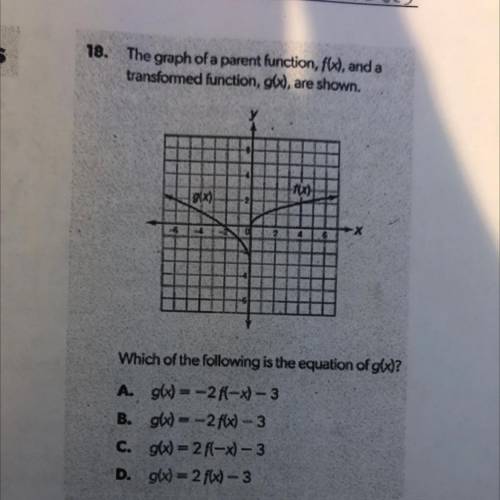 Help!which equation is the graph of g(x)?