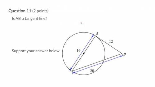 Is AB a tangent line? Support your answer below.