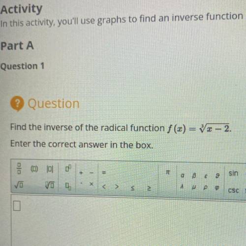 Find the inverse of the radical function